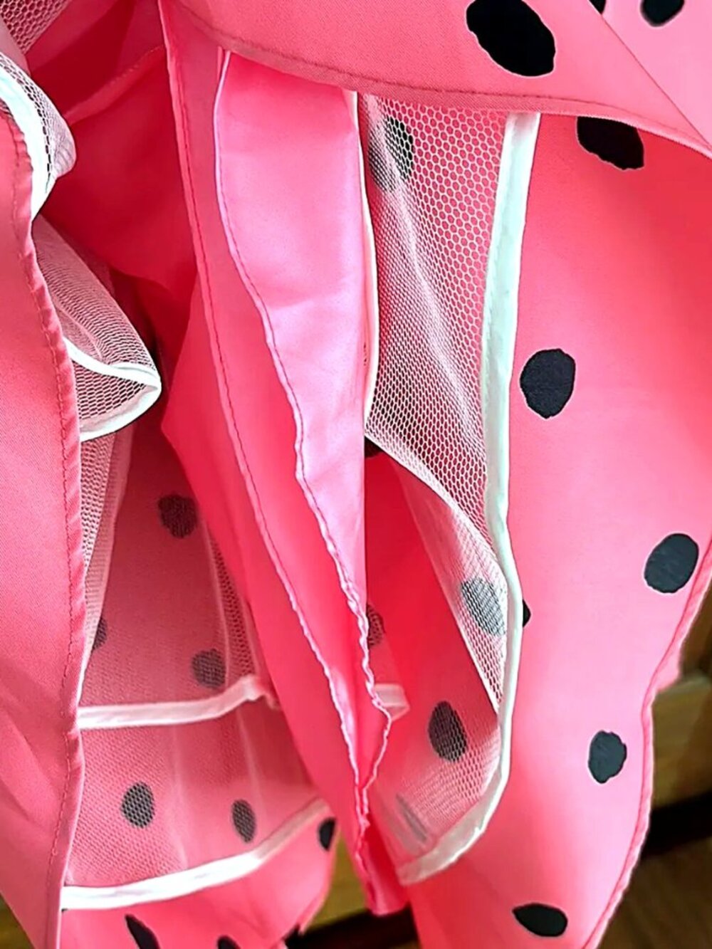 Sherri Hill Hot Pink Black Polka Dot Homecoming Dress Size 6 NWT Beaded - Picture 4 of 5